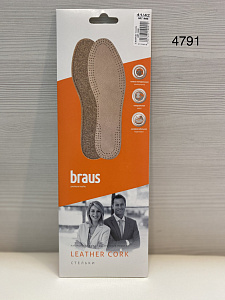 BRAUS Стельки Leather Cork 41/42